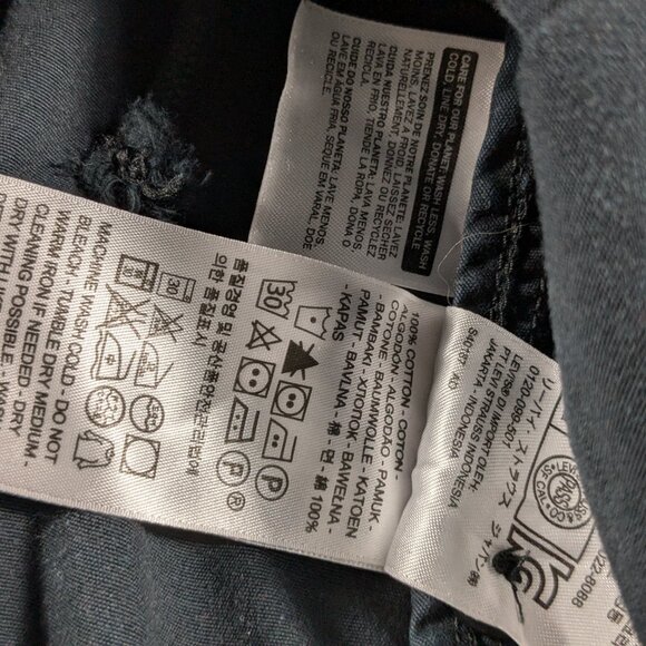 Levis Jacket Womens Small Navy Blue Long Sleeve Snap Button Pockets Nautical - Picture 7 of 11